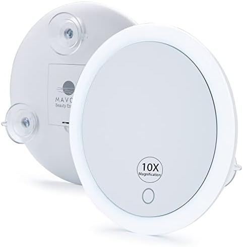 10X Magnifying Mirror for Travel with LED Light