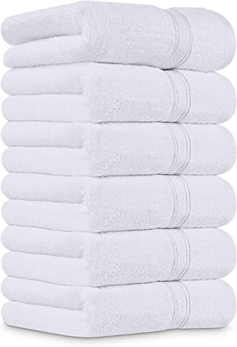 Utopia 6-Piece Premium Hand Towels 16x28 inches Soft Absorbent White