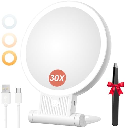 Versatile 1X 30X Magnifying Mirror for Travelers and Professionals