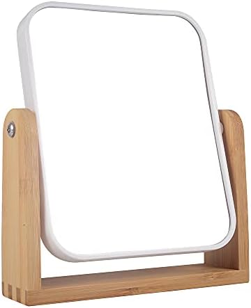 Makeup Mirror with Bamboo Stand