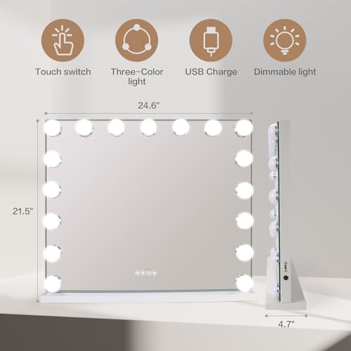 Stylish Vanity Mirror with Bluetooth Music LED Lights