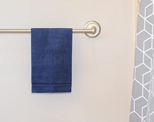 Elegant Navy Hemstitch Hand Towels