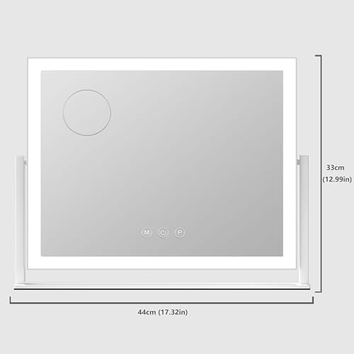 Upgraded LED Vanity Mirror with 360 Rotation and Smart Touch Control