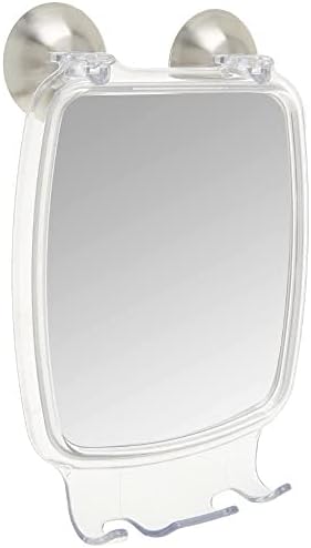 Sleek Suction Shower Mirror with Razor Storage