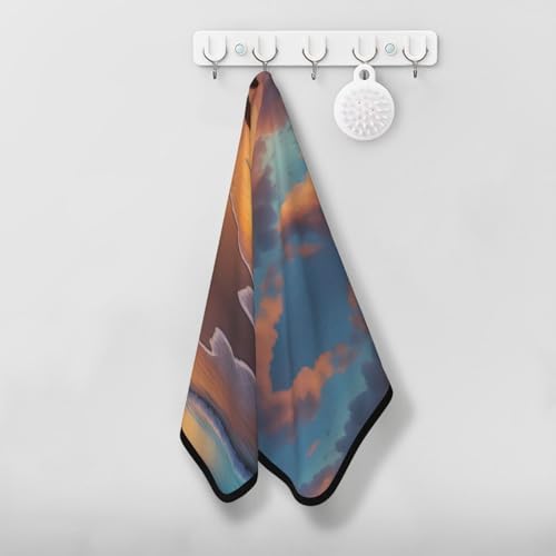 YYHWHJDE Sunset Beach Coral Velvet Towel