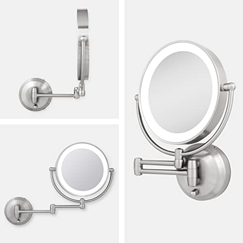 Zadro 11 LED Wall-Mounted Shaving Mirror w Dual Magnifications