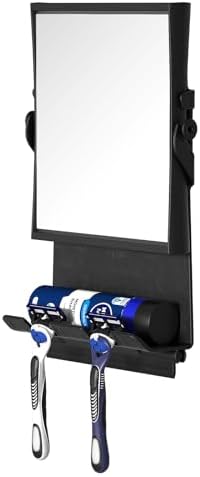 Fogless Dual-Sided Shower Mirror - Rust-Proof and Slick Black Design
