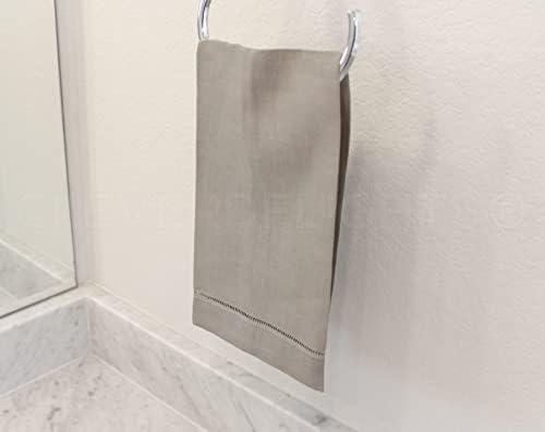CleverDelights Stone Hemstitch Hand Towels - 6 Pack