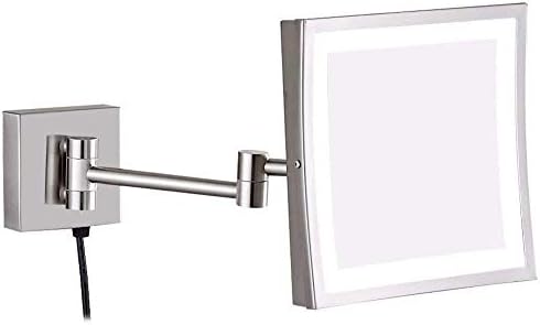 Wall-Mounted Vanity Mirror Magnifying Shaving Nickel Finish 85-inch 3X