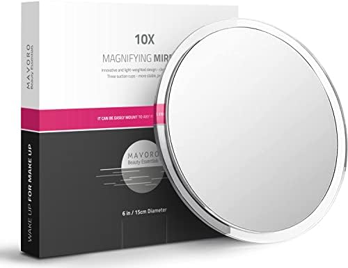 Mavoro 10X Magnifying Mirror with Secure Suction