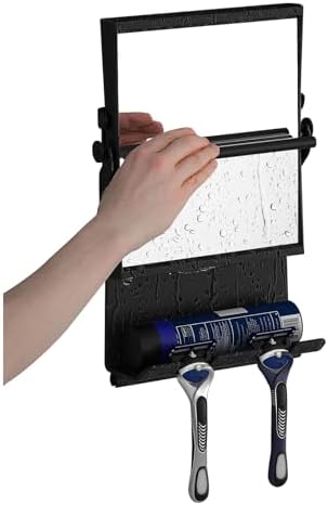 Fogless Dual-Sided Shower Mirror - Rust-Proof and Slick Black Design