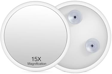 Macaki 6-Inch 15X Magnifying Mirror with 3 Suction Cups