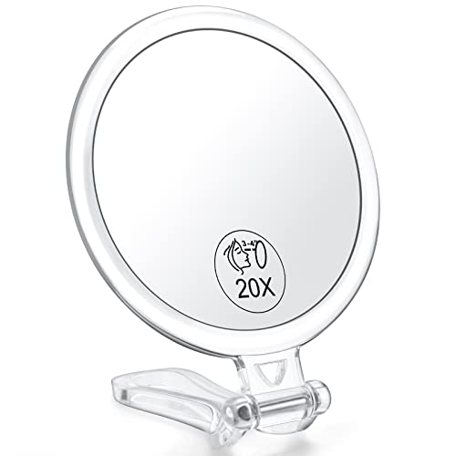 Double-Sided 20X Magnifying Mirror Portable Handheld