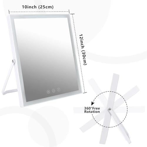 compact makeup mirror with lights 10x12 inch