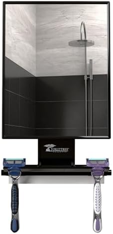 Fog-free Adjustable Shower Mirror with Squeegee Rust-Proof Crystal Clear