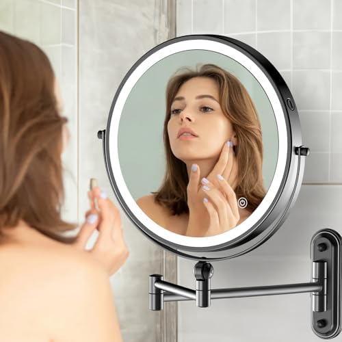 Stylish 9 Makeup Mirror with Rechargeable Battery and Adjustable Design