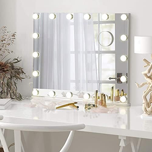 LUXFURNI Hollywood Vanity Mirror with Lights