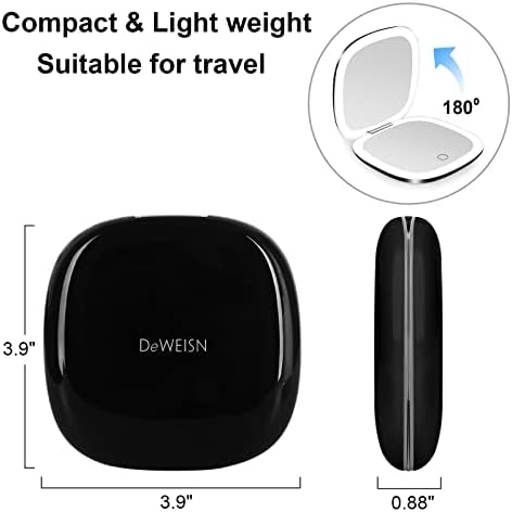 Deweisn Compact Mirror - Travel Makeup Mirror with Double Sided Magnifying