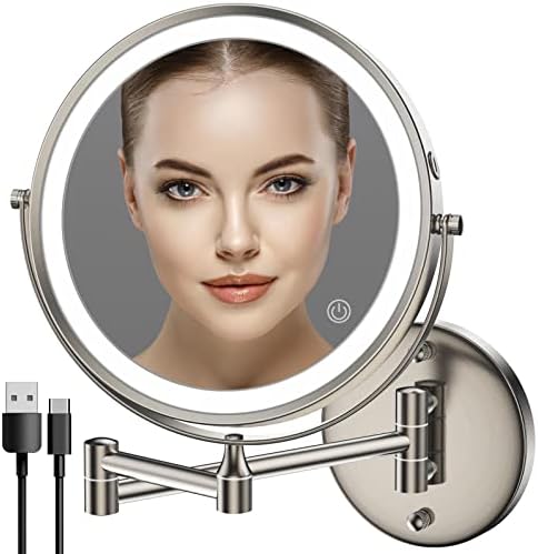 Spacious Wall-Mounted Makeup Mirror