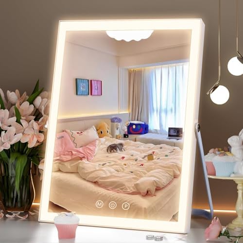 compact makeup mirror with lights 10x12 inch