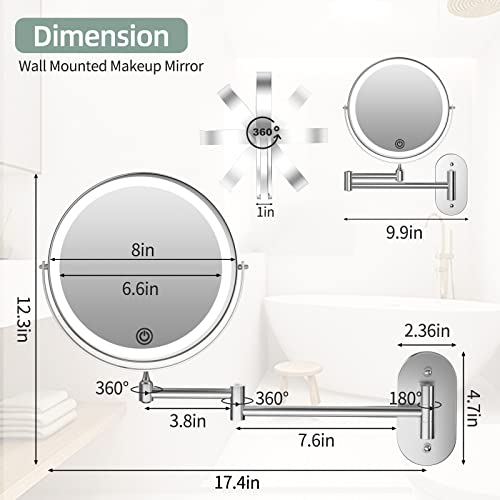 Perfect Salon-M quality makeup mirror for wall installation