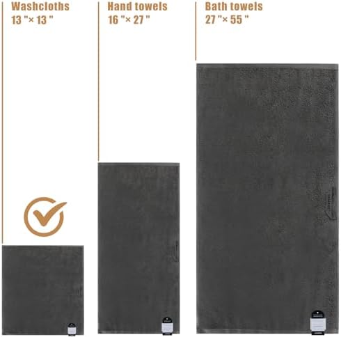 SEMAXE Grey Washcloths
