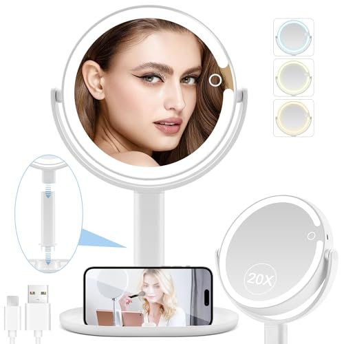 Double-Sided Makeup Mirror 20X with 8IN Size