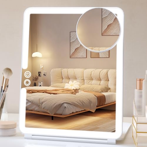 FUNTOUCH 1800mAh Rechargeable Makeup Mirror with Lights