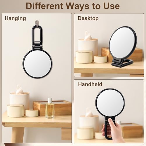Versatile 10X Magnifying Handheld Mirror with Dual Faces