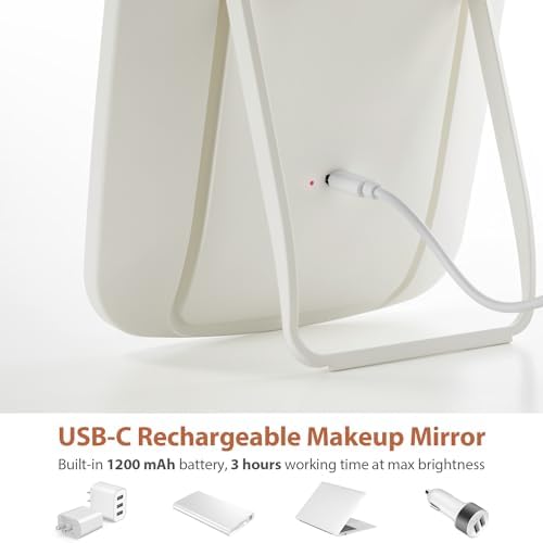 NEZZOE Rechargeable Makeup Mirror with Touch Controls