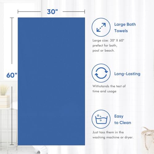 HOMEXCEL Bath Towels 4x30x60 Luxurious Microfiber Towels for Bathroom Pool Beach Yoga