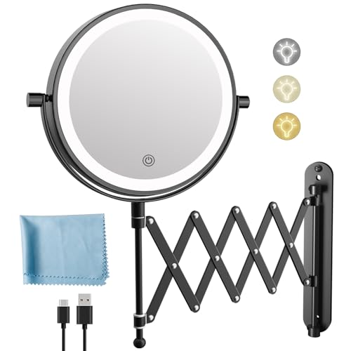 Freely Rotate 360 8X-10X MagnifyingDimable LightsPortableWall-Mounted MakeupMirror