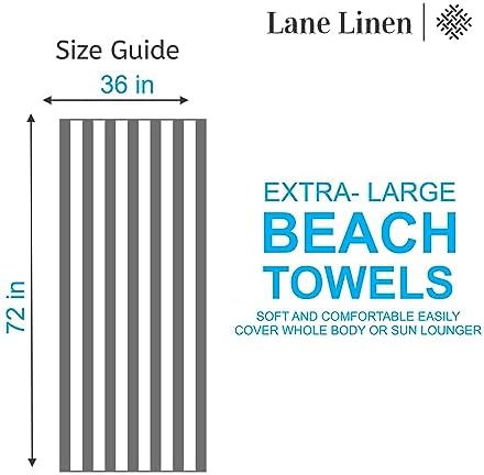 Large 100 Cotton Cabana Stripe Beach Towels for Adults