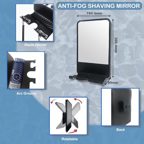 Infitrans - Fogless shower mirror with storage for grooming essentials