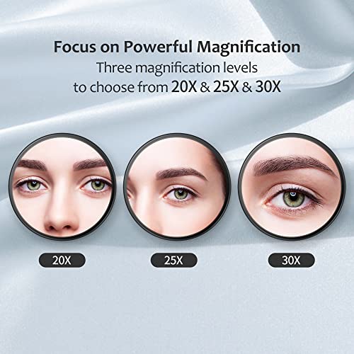 MIYADIVA 30X Magnifying Mirror with Suction Cup and Tweezers