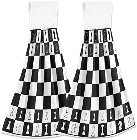 Chess Silhouette Kitchen Towels for Restroom Bathroom Use