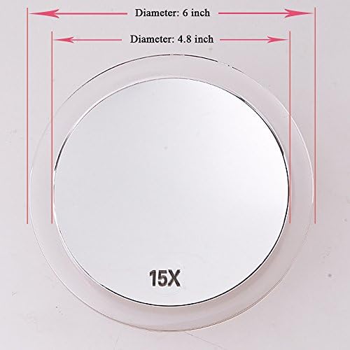 Santoo 15X Magnifying Mirror - Compact with suction cups for makeup precision