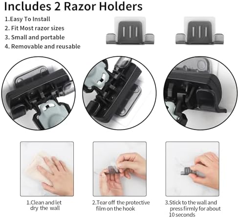 Perfect Multi-Use shower mirror for shaving with razor holder