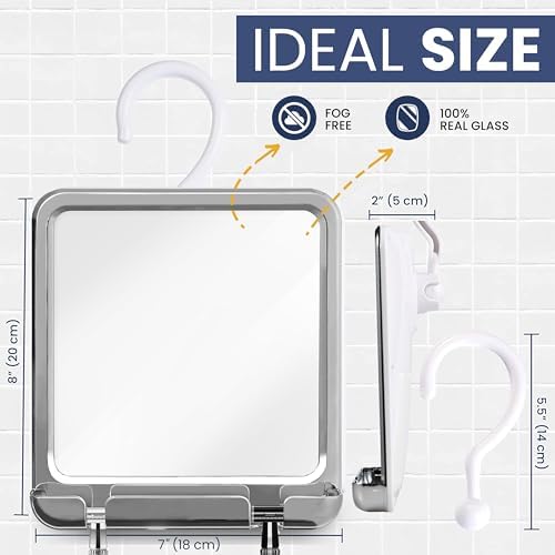 MirrorVana Fogless Shower Mirror Real Glass No Fog Perfect Shave