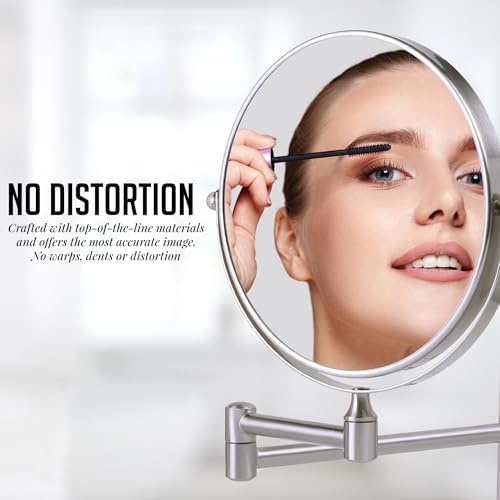 OVENTE 7 Inch Wall Mounted Makeup Mirror with Magnification