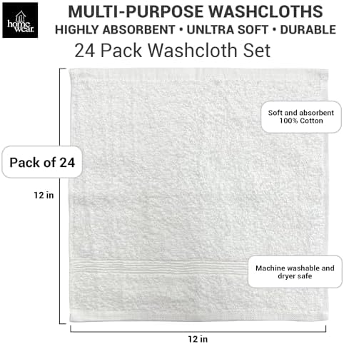 Homewear Premium 12x12 Washcloth Set
