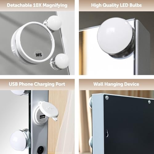 10X LED Vanity Mirror with Color Light