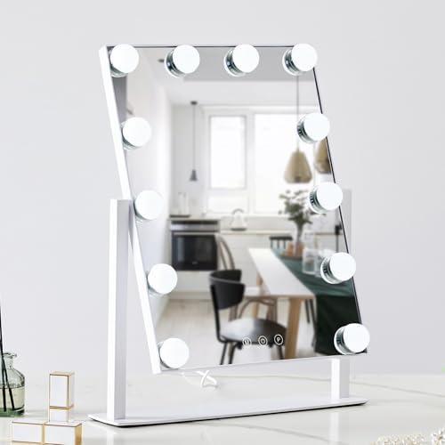 HIEEY 5X Magnification Vanity Mirror with Smart Lights and Rotation