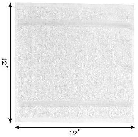 American Towels Linens 100 Cotton Durable Lightweight Ultra Absorbent Washcloth 24-Pack