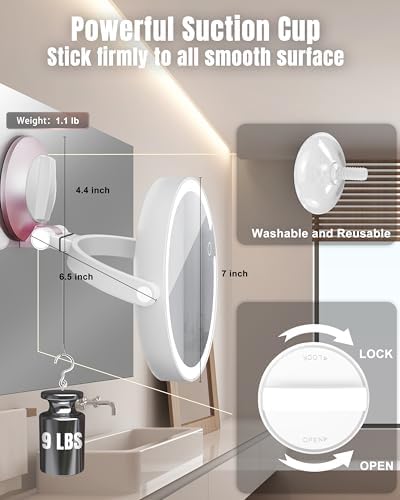Wall-Mounted Magnifying Mirror with suction cup