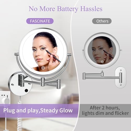 Wall-Mounted Makeup Mirror with Lights