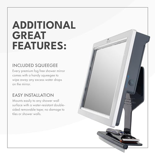 Luxury LED Fogless Shower Mirror by Toilettree Products