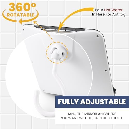 MirrorVana Fogless Shower Mirror Real Glass No Fog Perfect Shave