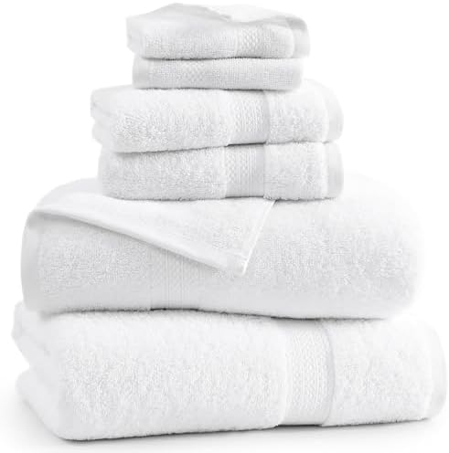 LANE LINEN 100 Cotton White Bath Towels Set