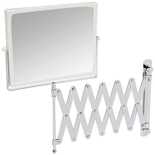 JERDON Two-Sided Swivel Wall Mount Vanity Mirror 5X Magnification 30 Extension